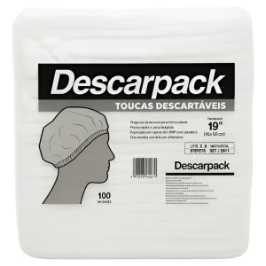 Touca Descartável Tnt Branca Sanfonada 100un Descarpack Branco