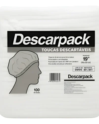 Touca Descartável Tnt Branca Sanfonada 100un Descarpack Branco